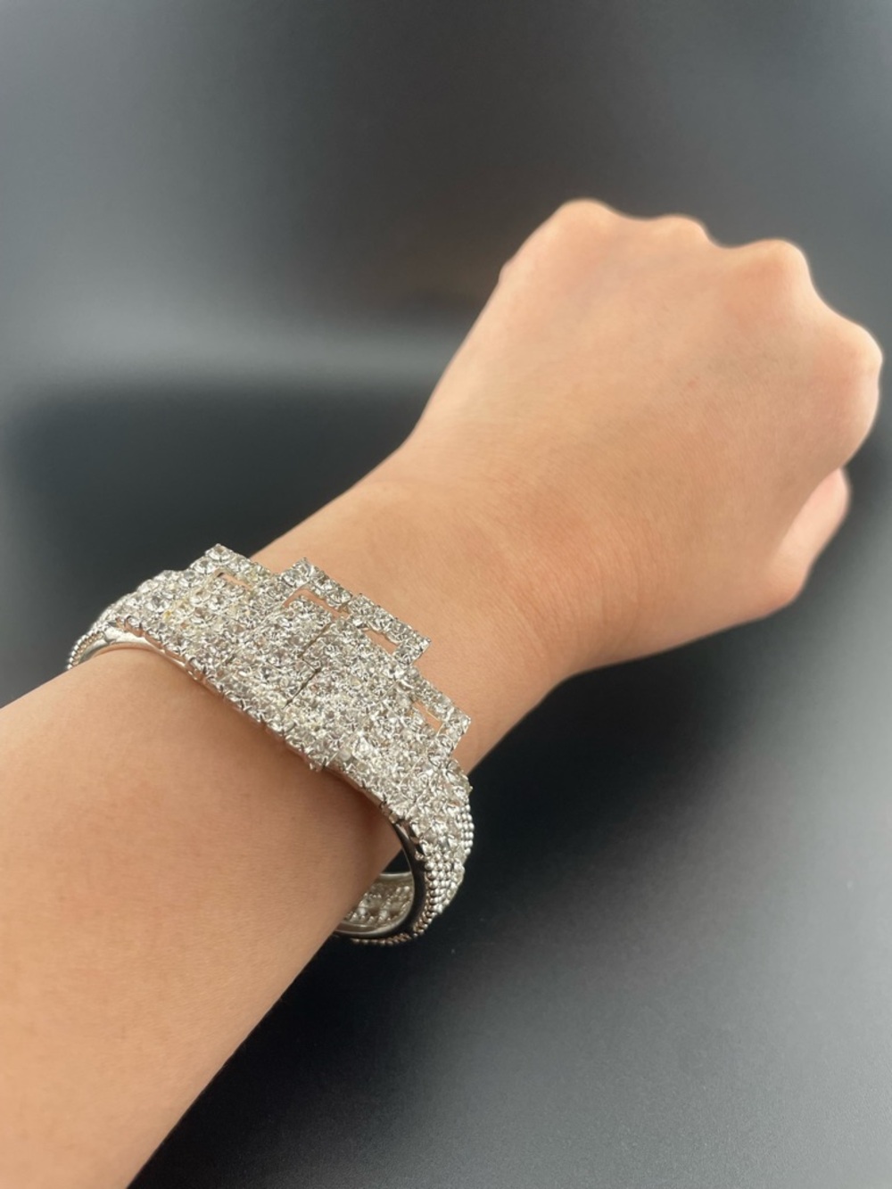 Bold Brilliant Architectural Cuff | Statement Bracelet